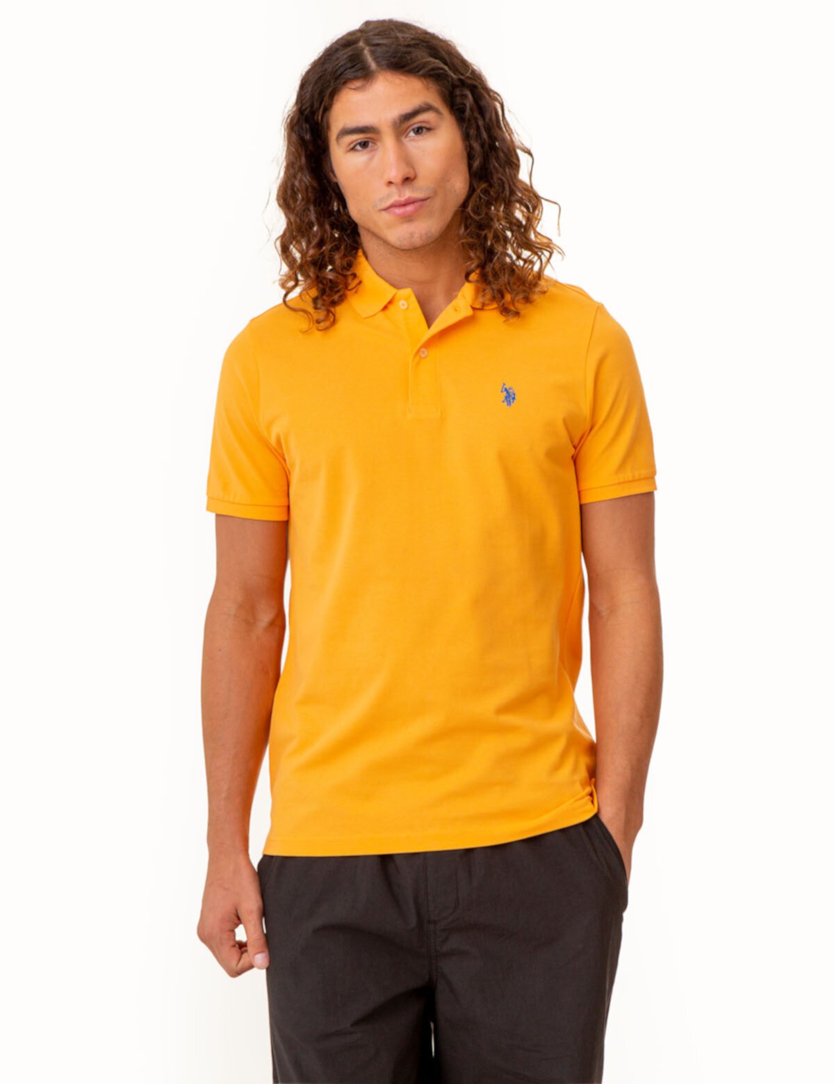 Мужская футболка-поло U.S. Polo Assn. Пике с маленьким логотипом U.S. POLO ASSN.