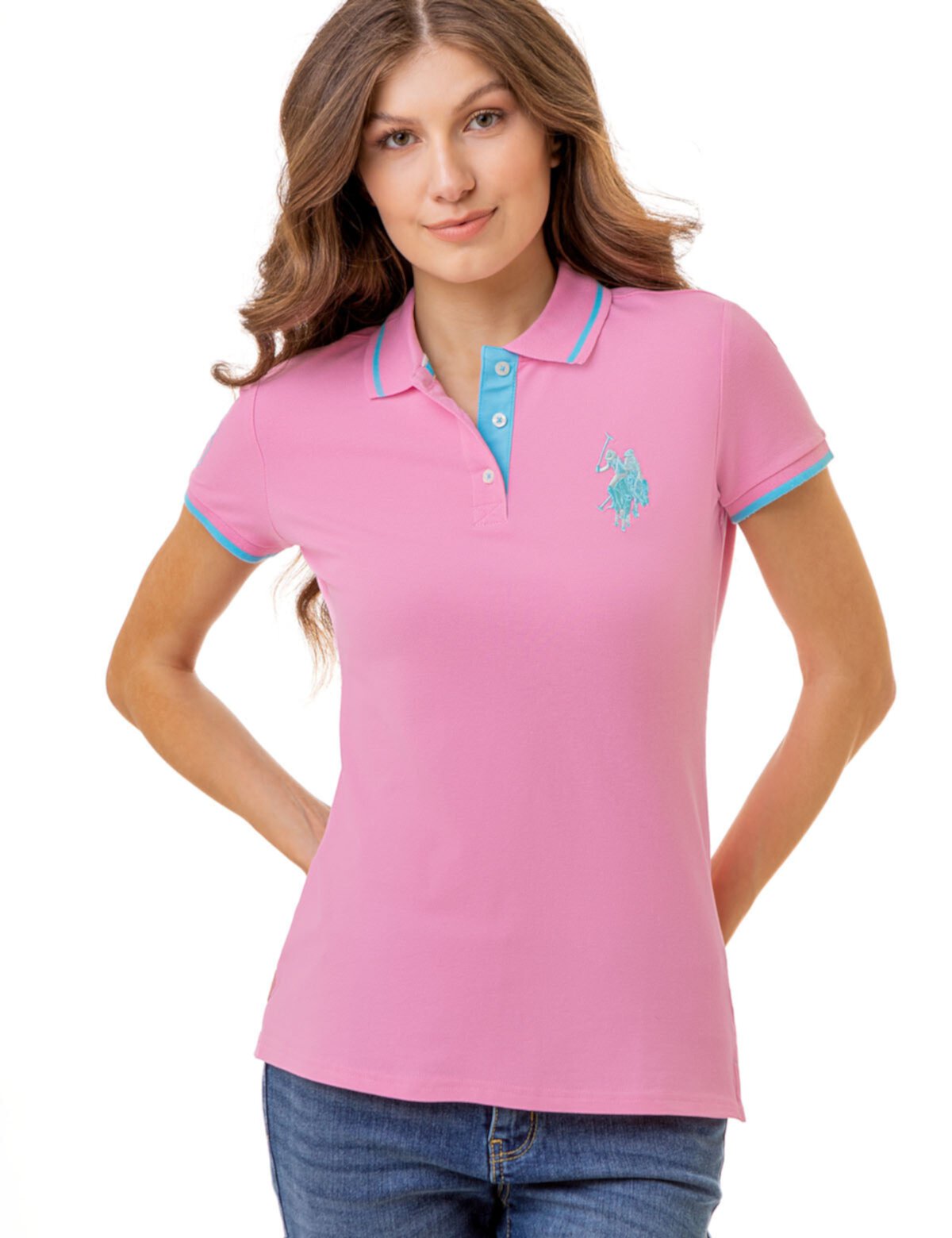 Женская футболка-поло U.S. POLO ASSN. Полусинтетическая смесь U.S. POLO ASSN.