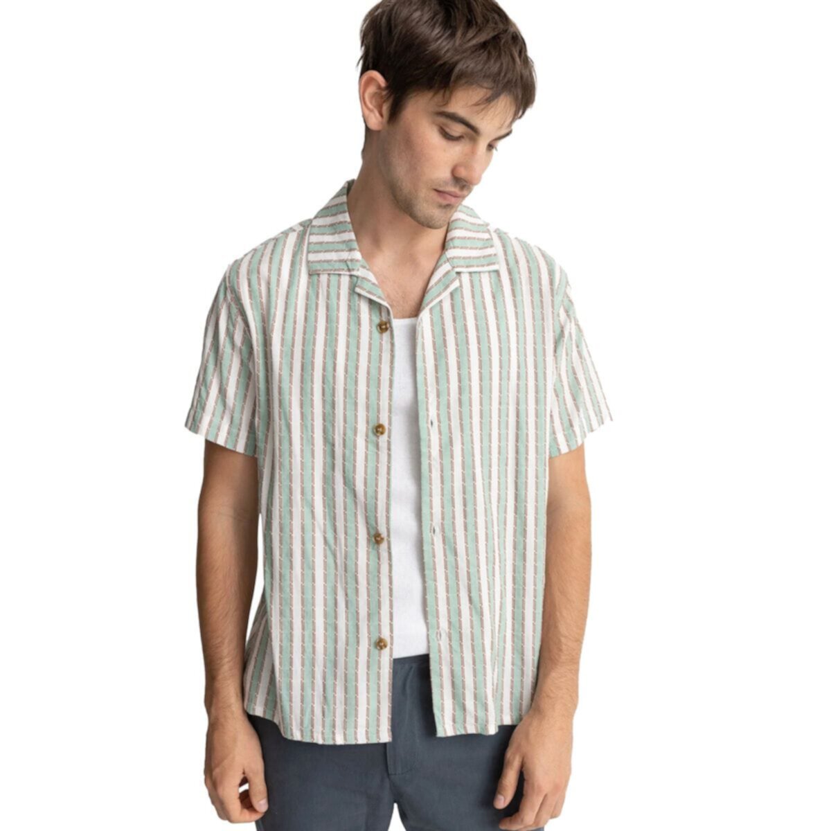 Рубашка в полоску с короткими рукавами для отпуска RHYTHM
