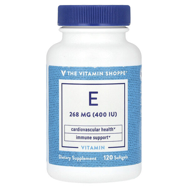 Витамин Е, 268 мг (400 МЕ), 120 мягких таблеток The Vitamin Shoppe
