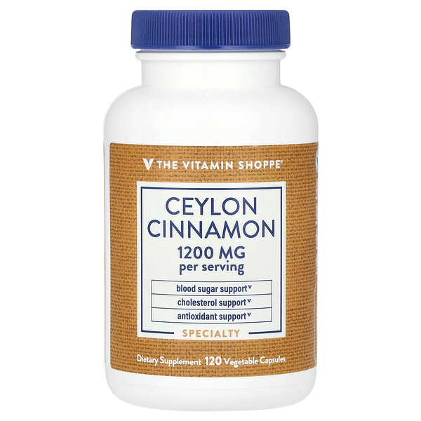 Цейлонская корица, 1200 мг, 120 растительных капсул (600 мг в капсуле) The Vitamin Shoppe