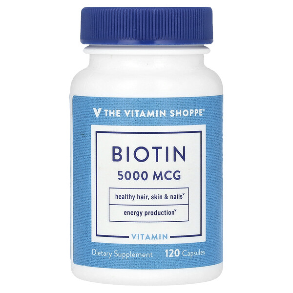 Биотин, 5000 мкг, 120 капсул The Vitamin Shoppe
