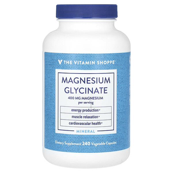 Магний Глицинат - 400 мг - 240 растительных капсул - The Vitamin Shoppe The Vitamin Shoppe
