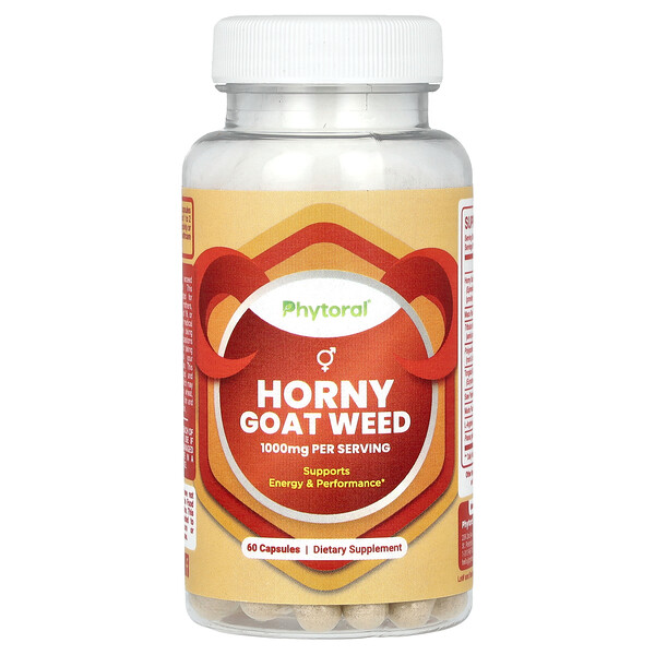 Horny Goat Weed, 1000 мг, 60 капсул (500 мг в капсуле) Phytoral