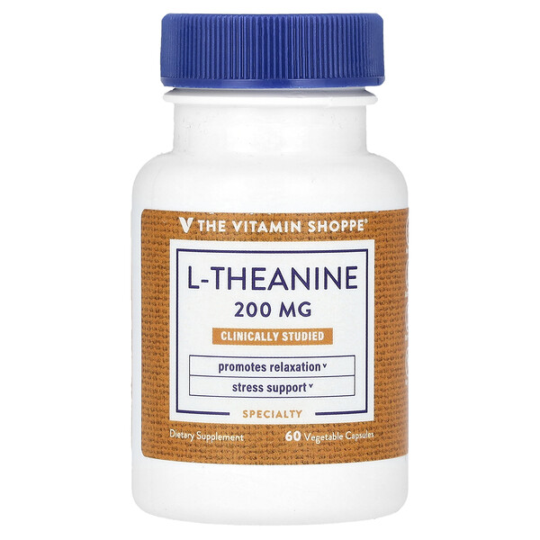 L-Theanine, 200 mg, 60 Vegetable Capsules (Растительные капсулы) The Vitamin Shoppe