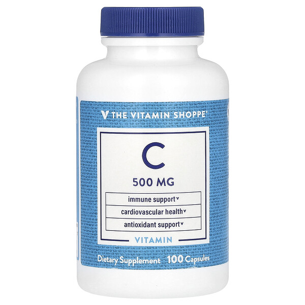 Витамин С, 500 мг, 100 капсул The Vitamin Shoppe
