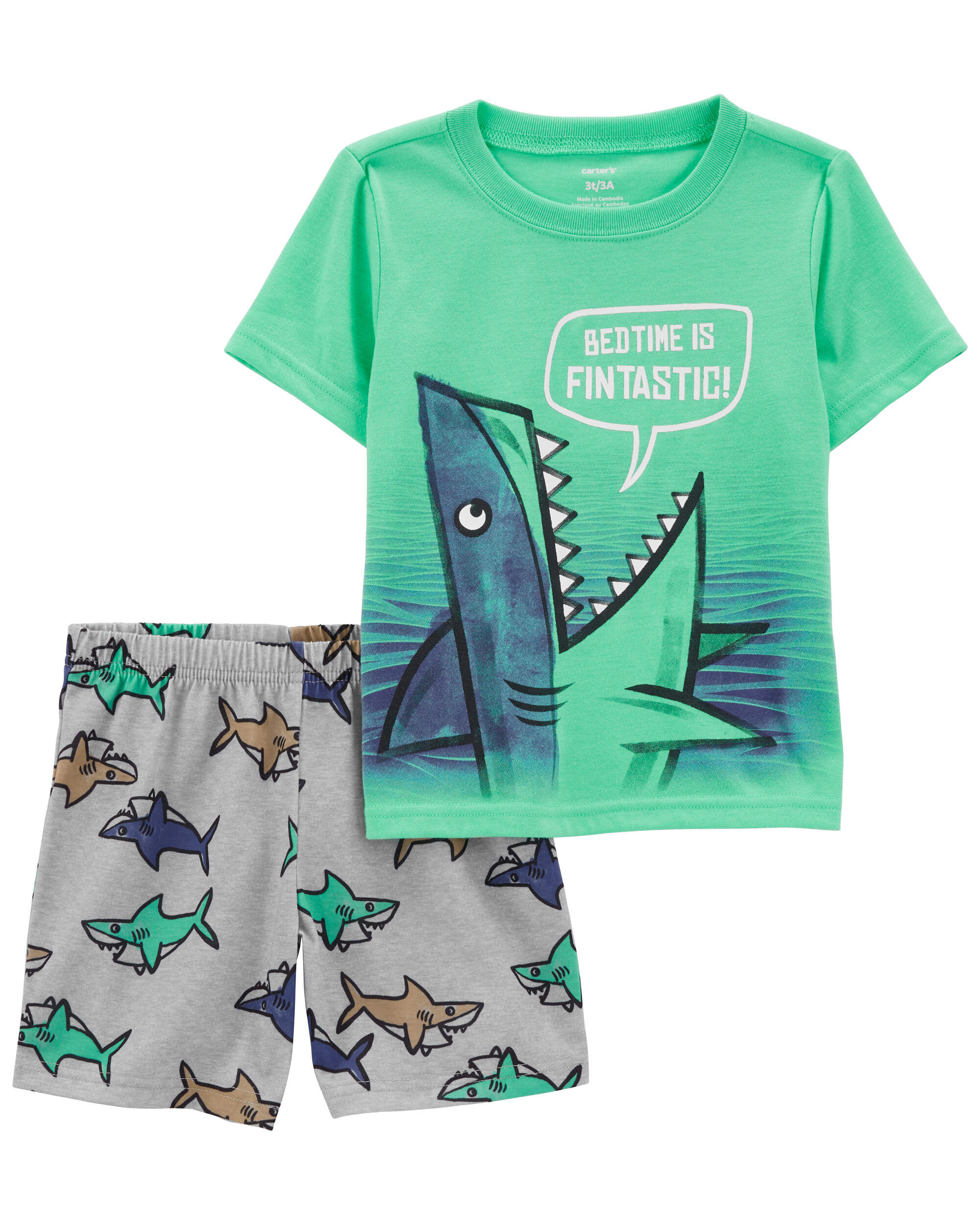 Свободный пижамный комплект из двух предметов для малышей в виде акулы Carter's