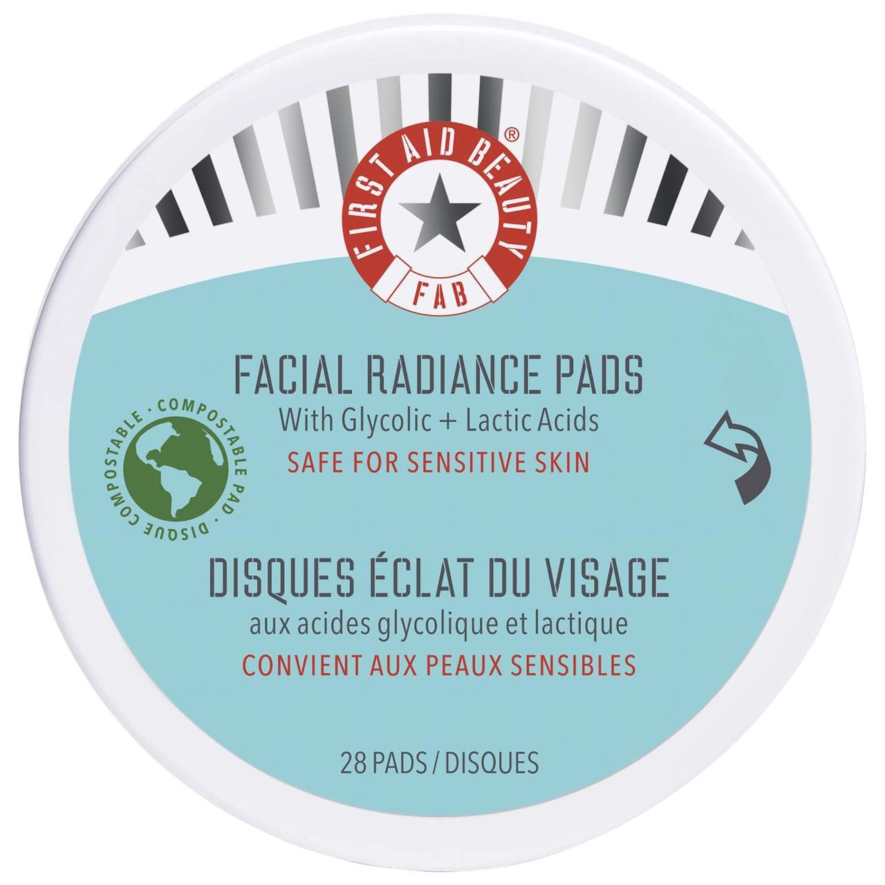 Facial Radiance Pads with Glycolic + Lactic Acids  First Aid Beauty