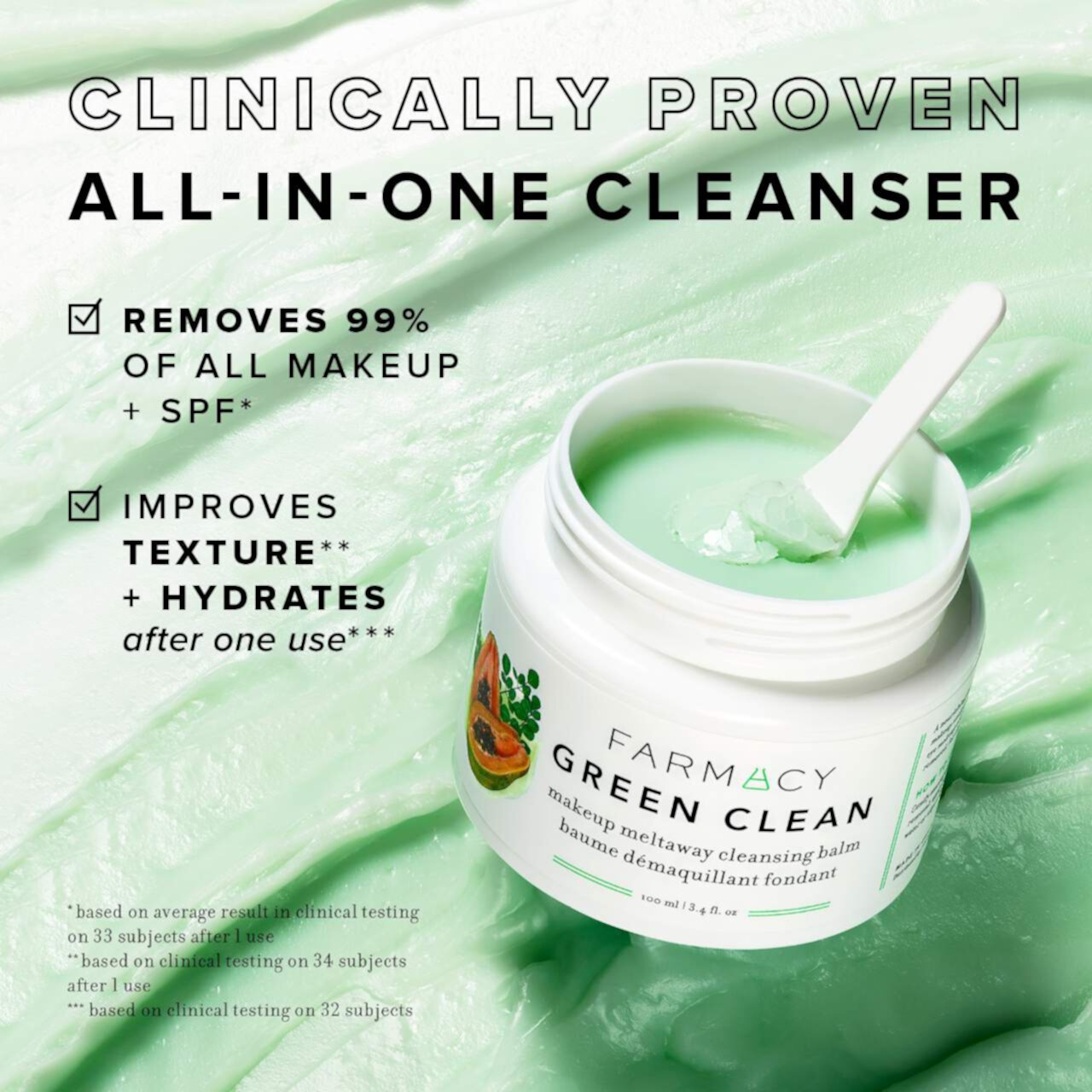 Green Clean Makeup Meltaway Очищающий бальзам, ограниченная серия Jumbo Farmacy