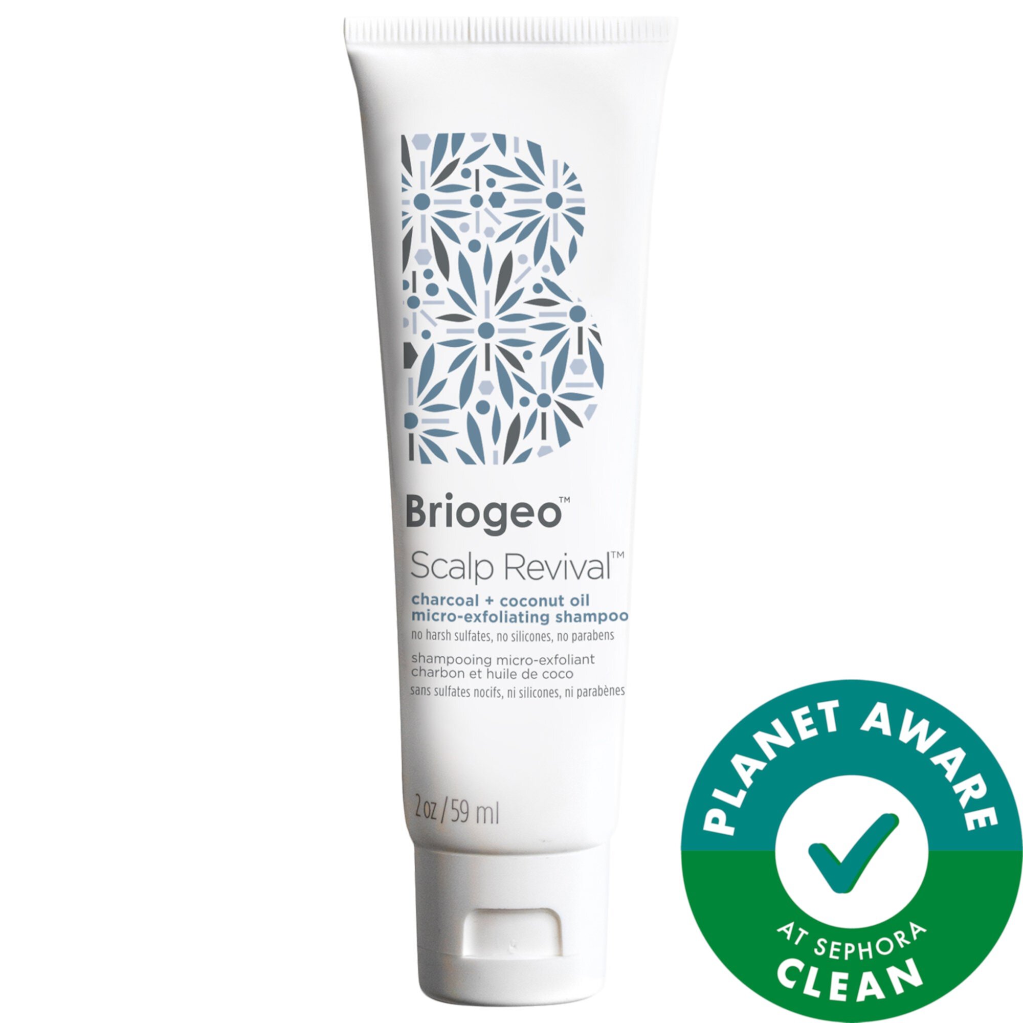 Scalp Revival Micro-exfoliating Shampoo Mini с углем и кокосовым маслом Briogeo