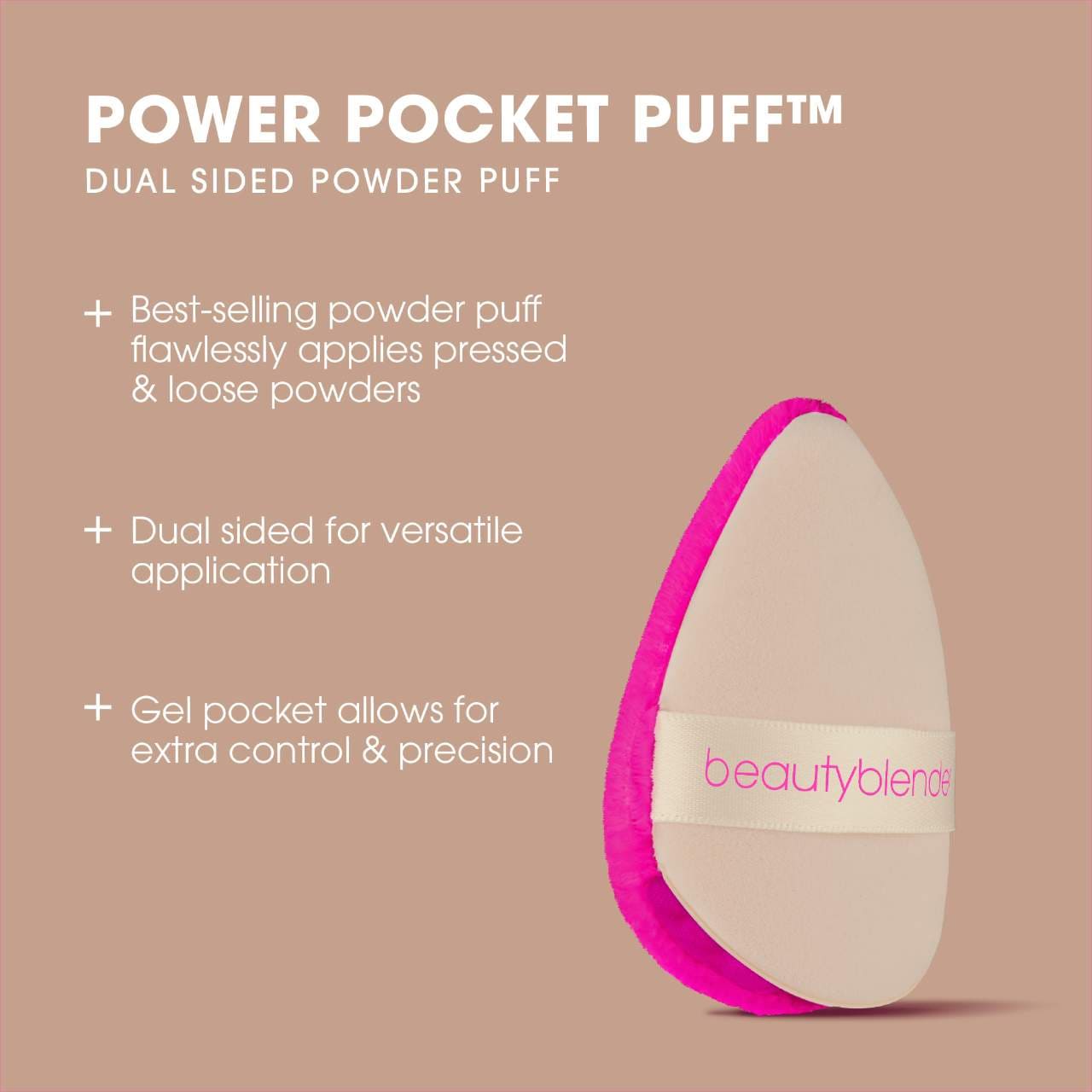 Двусторонняя пуховка POWER POCKET PUFF™ для застывания и выпечки Beautyblender
