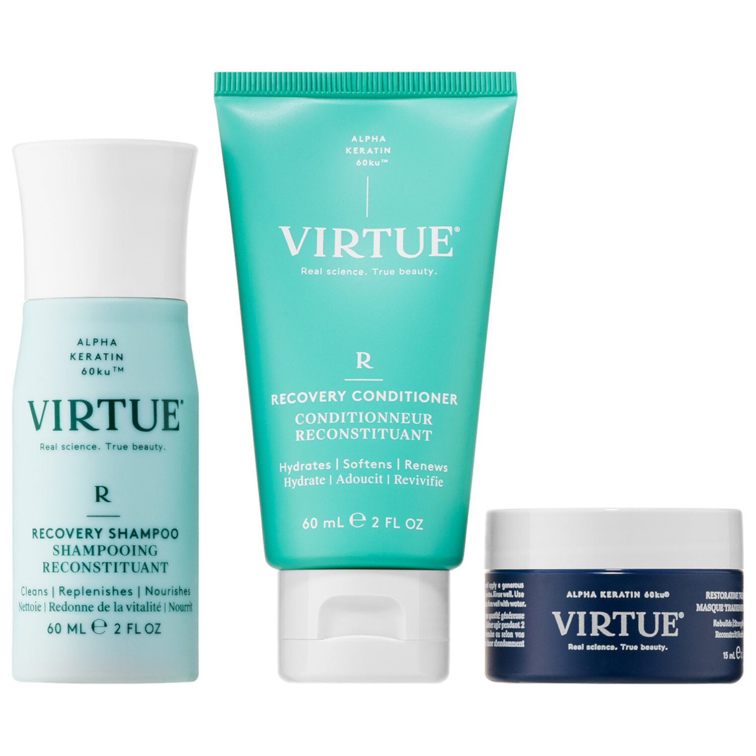 Hydrating Recovery Discovery Set for dry, Damaged & Colored Hair Virtue