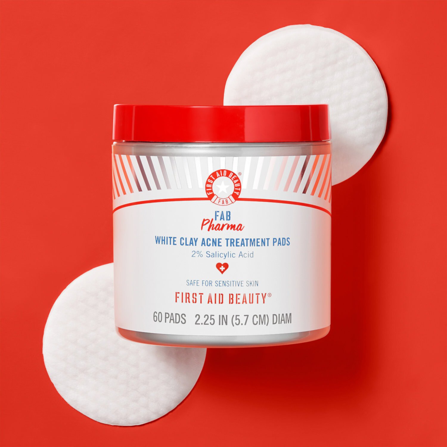 FAB Pharma Прокладки для лечения прыщей с белой глиной, 2% салициловой кислоты First Aid Beauty