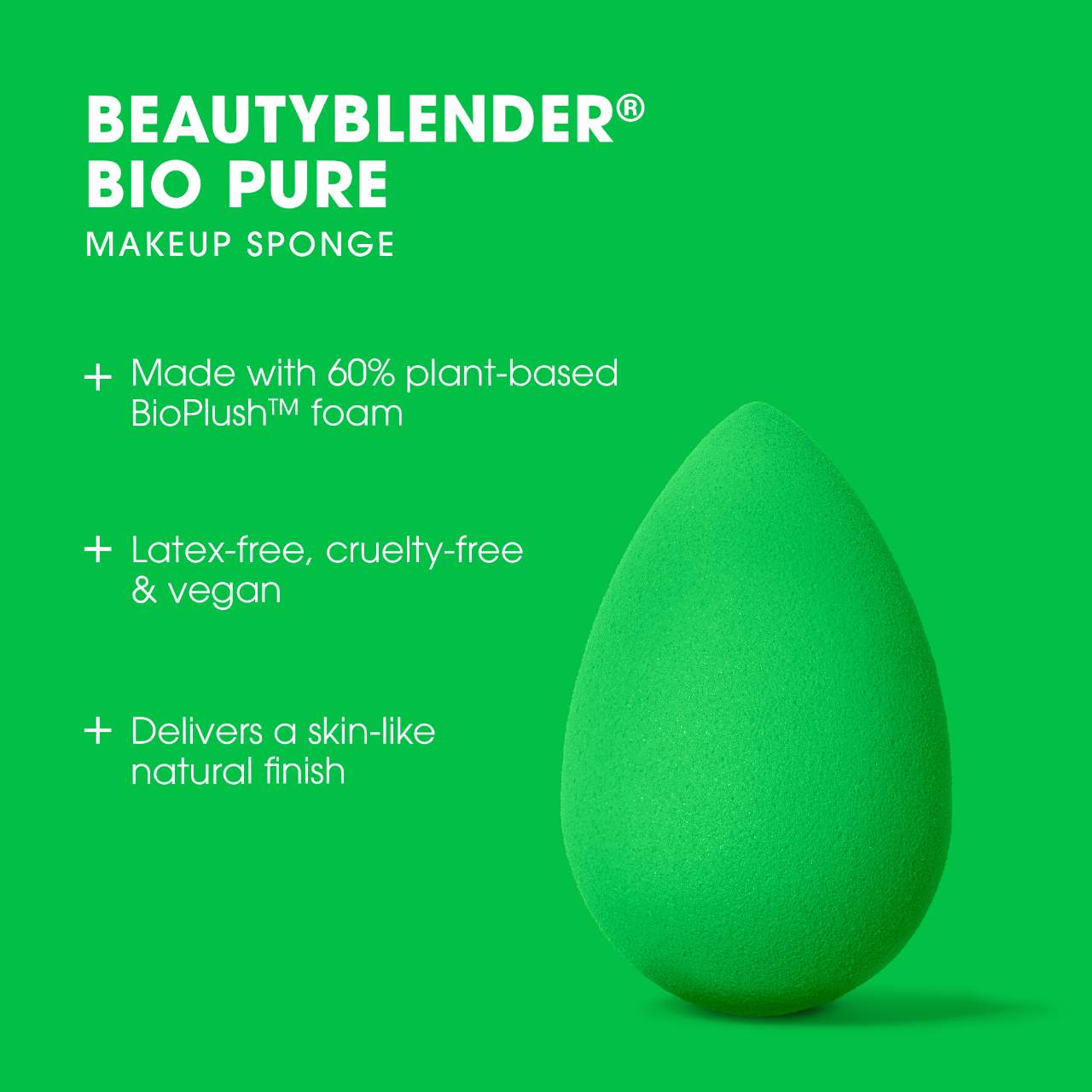 Biopure Устойчивая зеленая губка для макияжа Beautyblender