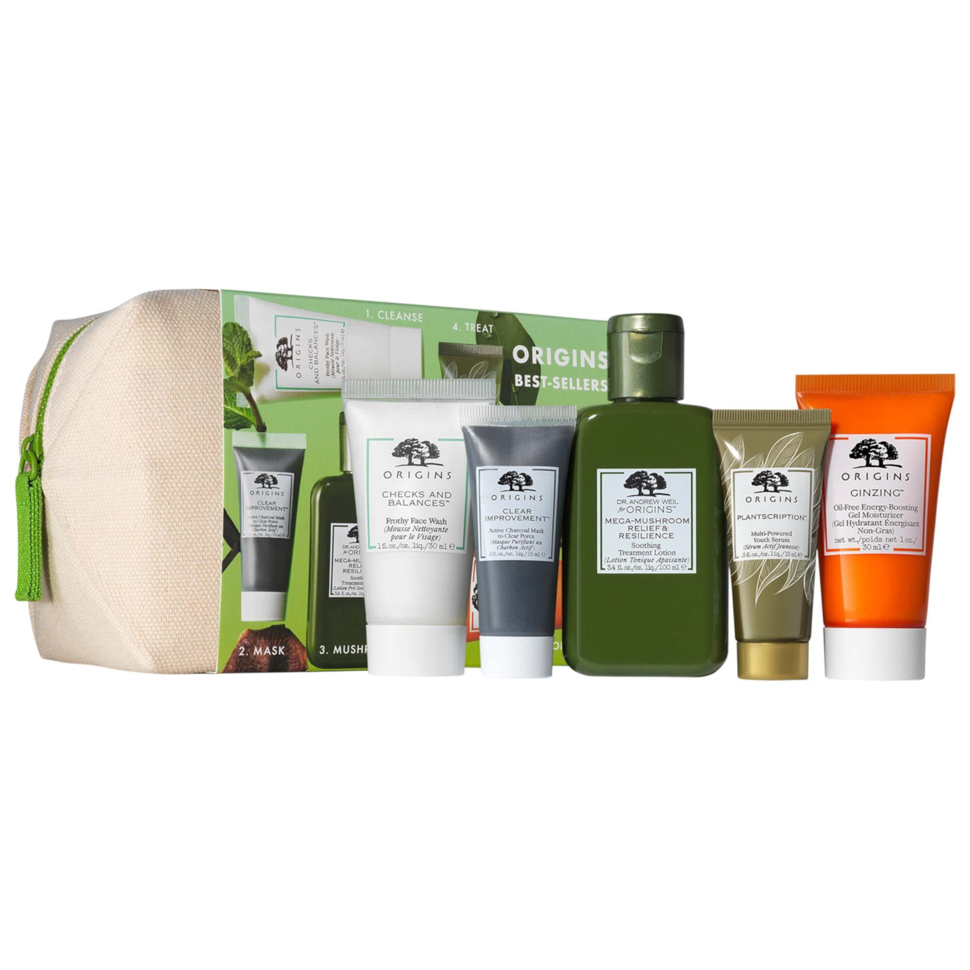 6 Piece Travel Size Cleansing & Moisturizing Best-Sellers Set Origins