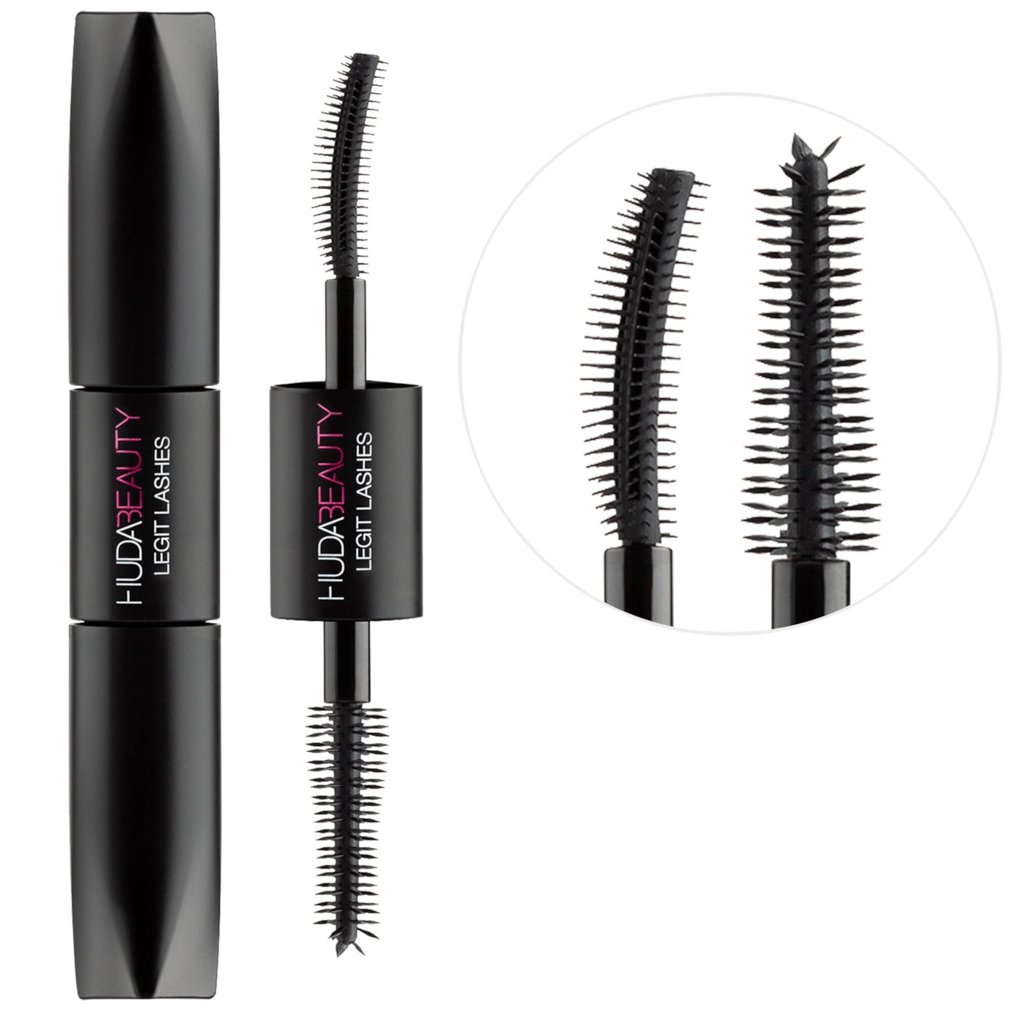 LEGIT LASHES Double-Ended Volumizing and Lengthening Mascara HUDA BEAUTY