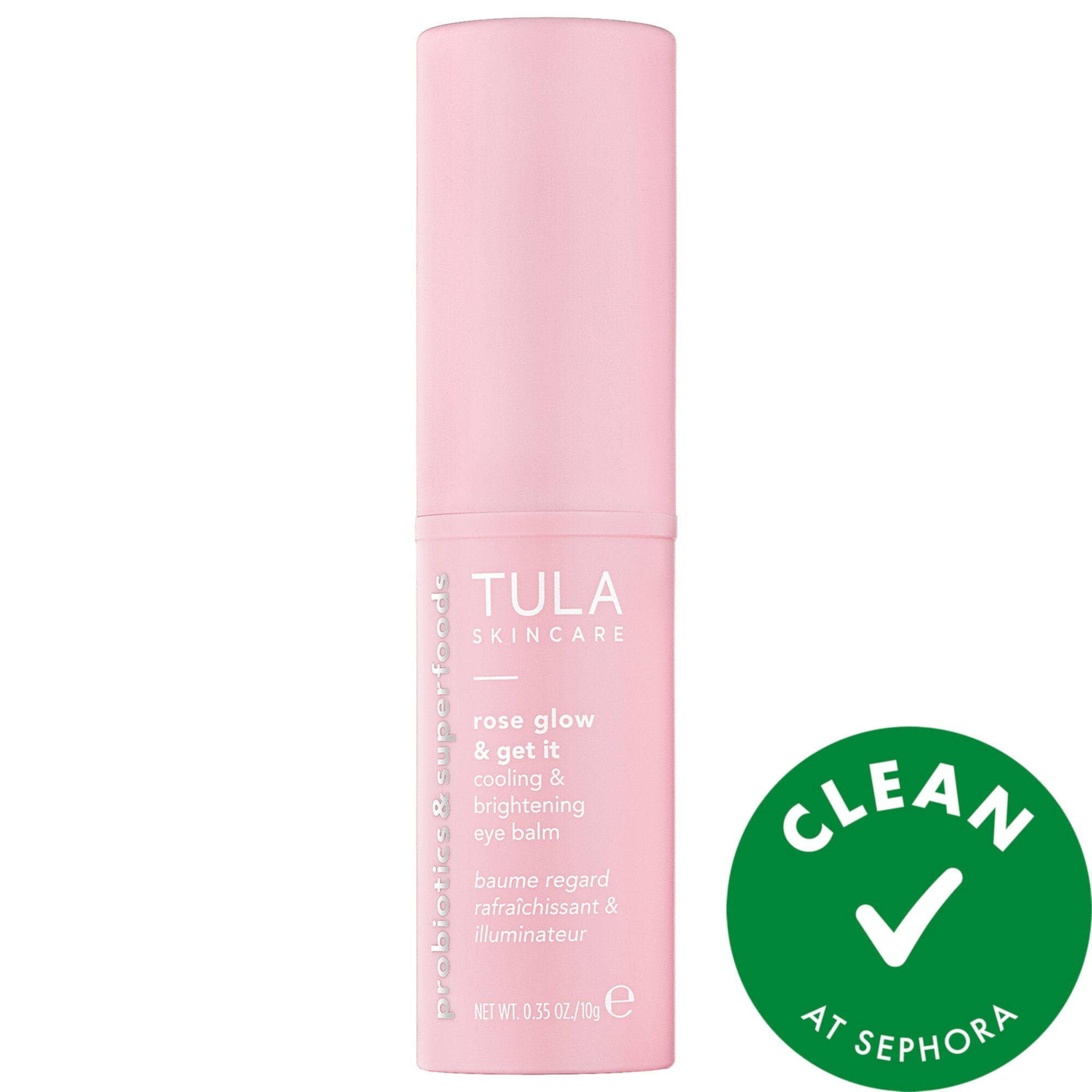 Rose Glow + Get It охлаждающий и осветляющий бальзам для глаз TULA Skincare