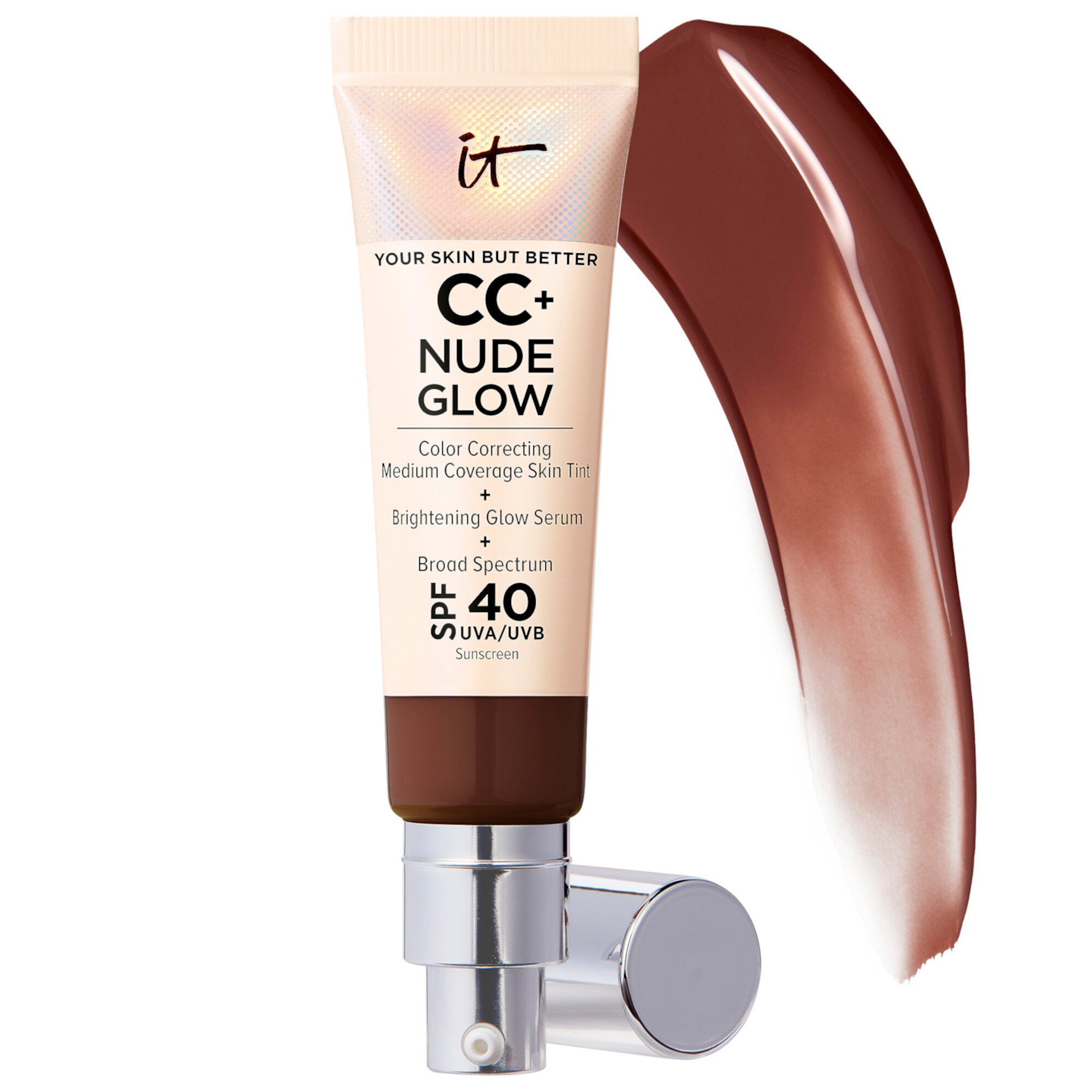 CC+ Nude Glow Lightweight Foundation + Glow Serum with SPF 40 and Niacinamide IT Cosmetics