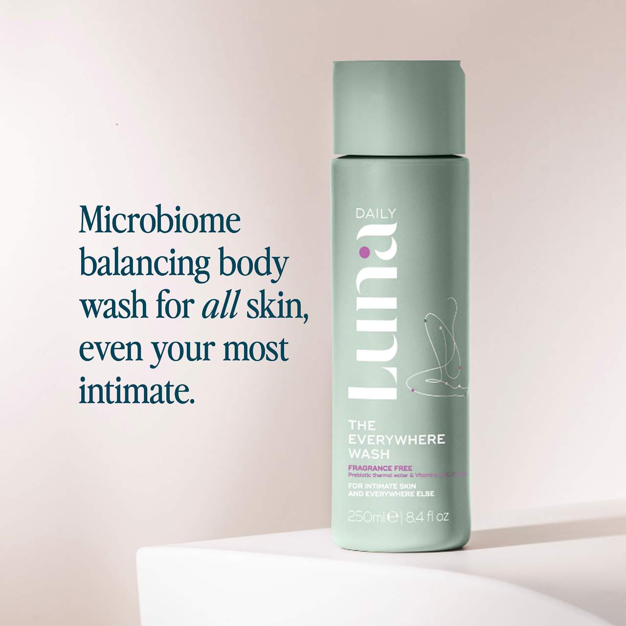 The Everywhere Wash - Fragrance Free with Prebiotics + Vitamins C+E for Sensitive Skin Luna Daily