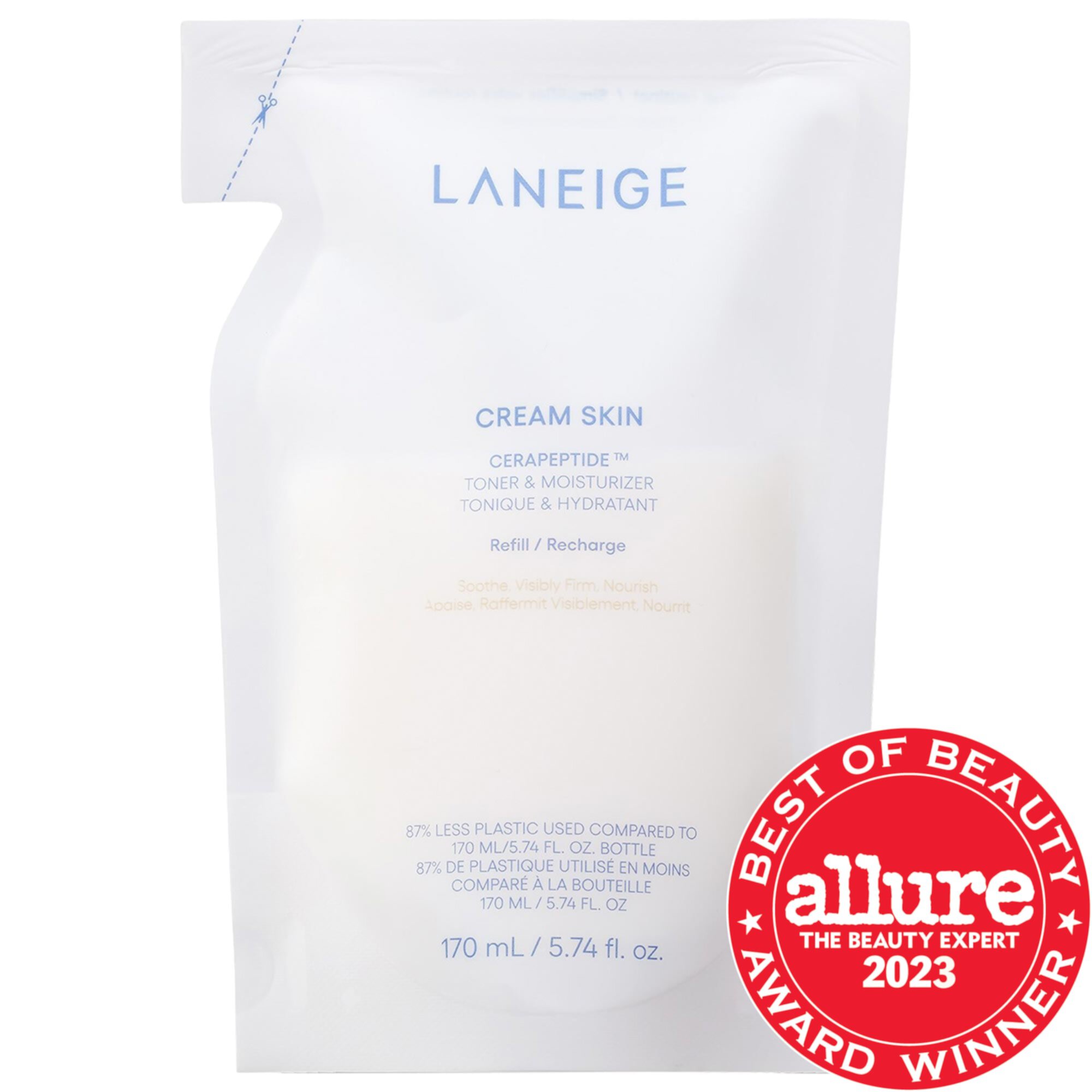 Многоразовый тоник и увлажняющий крем Cream Skin с керамидами и пептидами LANEIGE