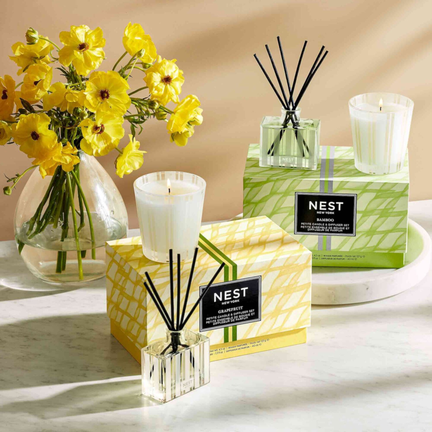 Bamboo Petite Candle & Diffuser Set Nest New York