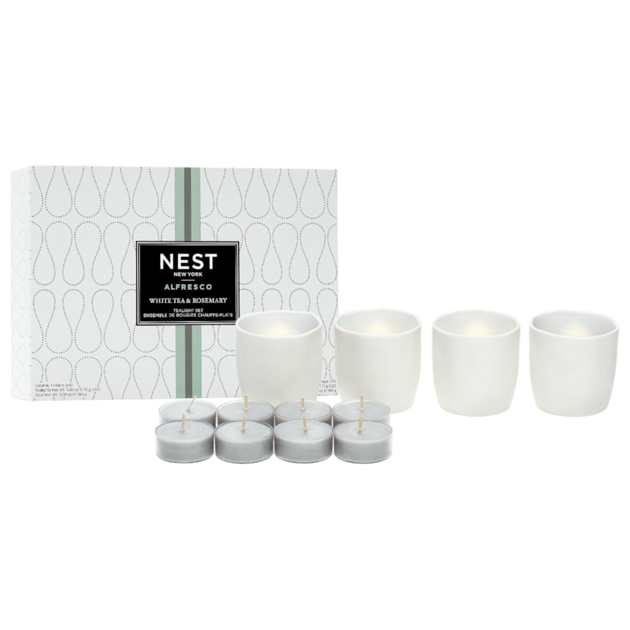 White Tea & Rosemary Alfresco Tealight Tealights Set Nest New York