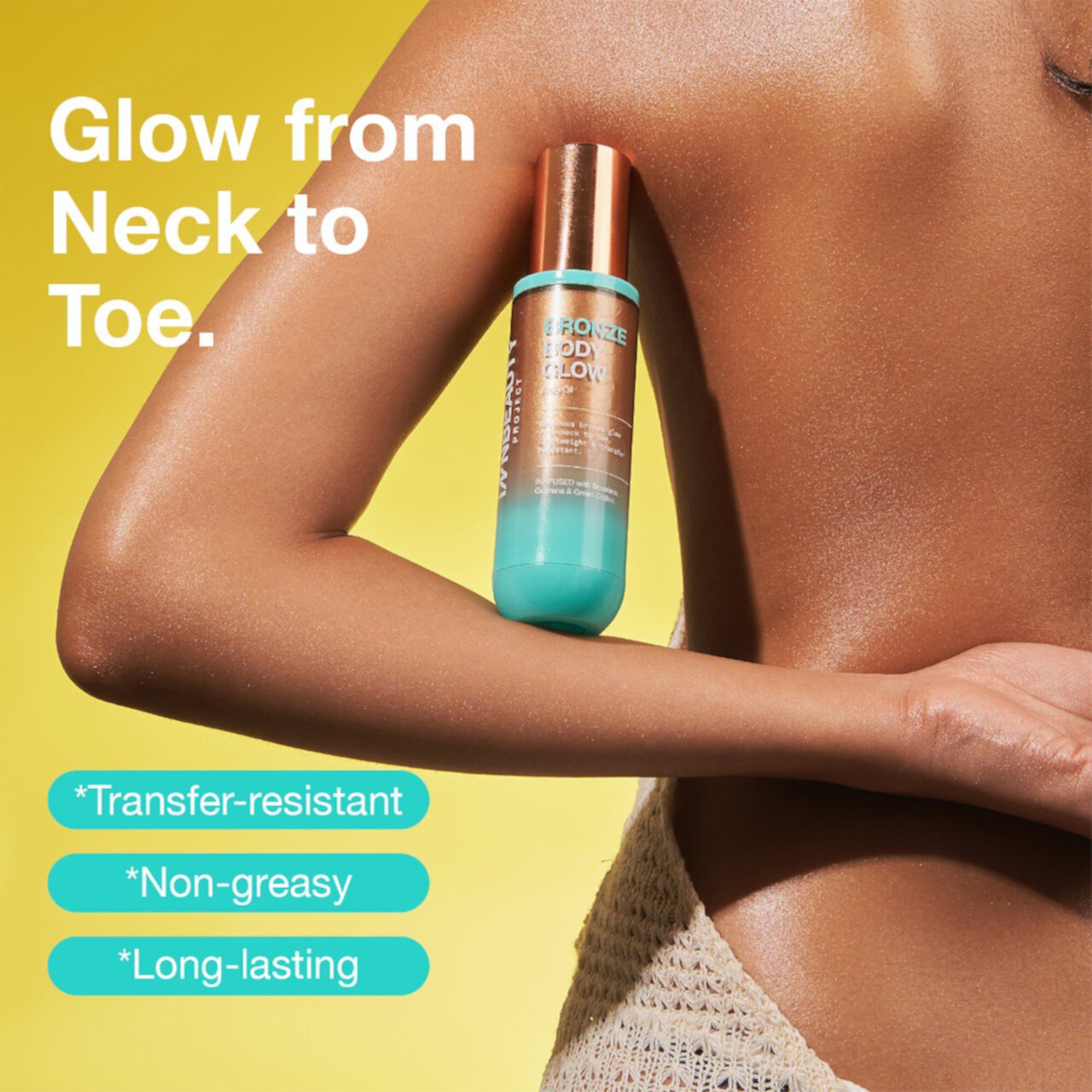 Bronze Body Glow Transfer-Resistant Luminous Body Oil with Guarana & Green Coffee INNBEAUTY PROJECT