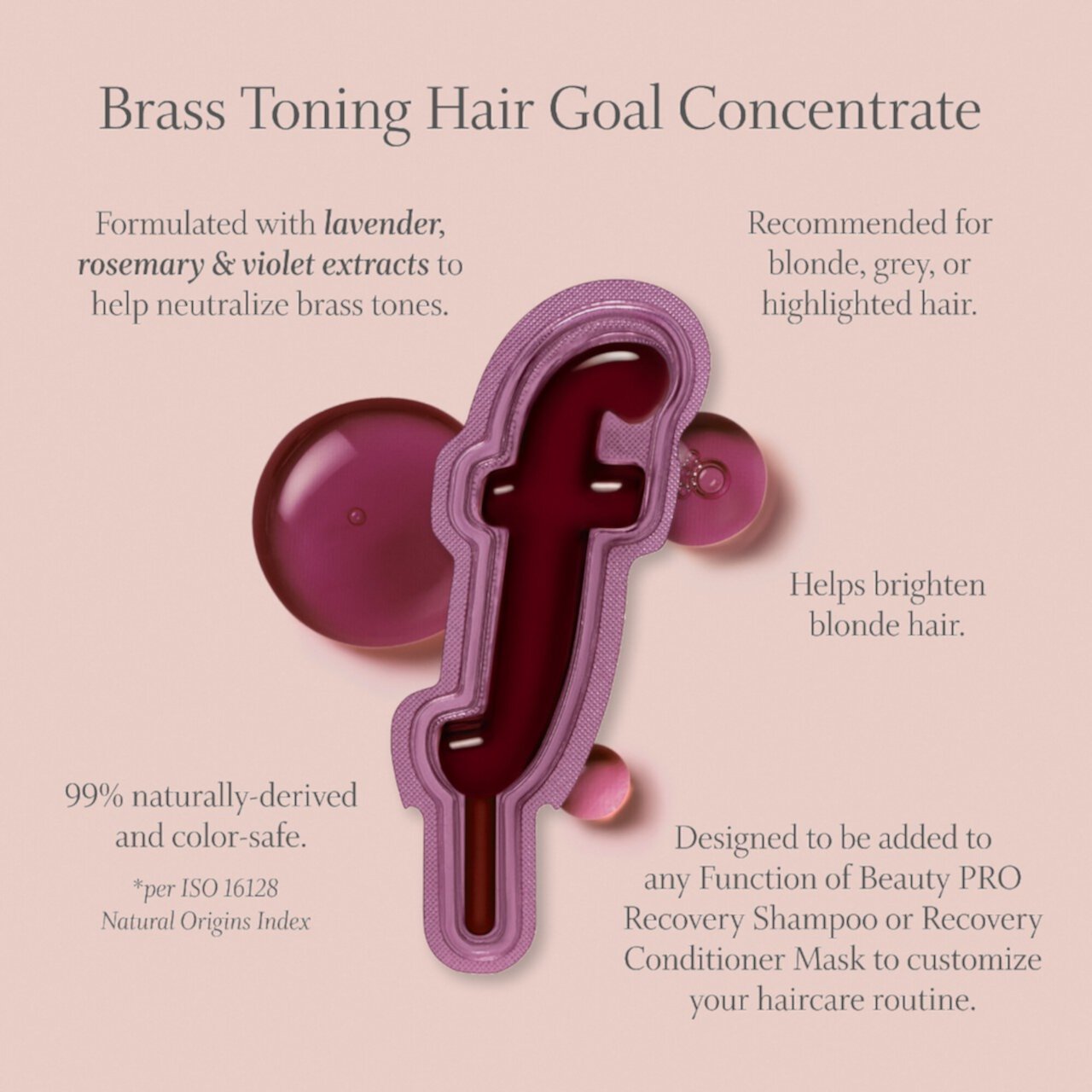 The Blonde Hero Brass Color Toning Hair Goal Concentrate Mix-In Function of Beauty PRO