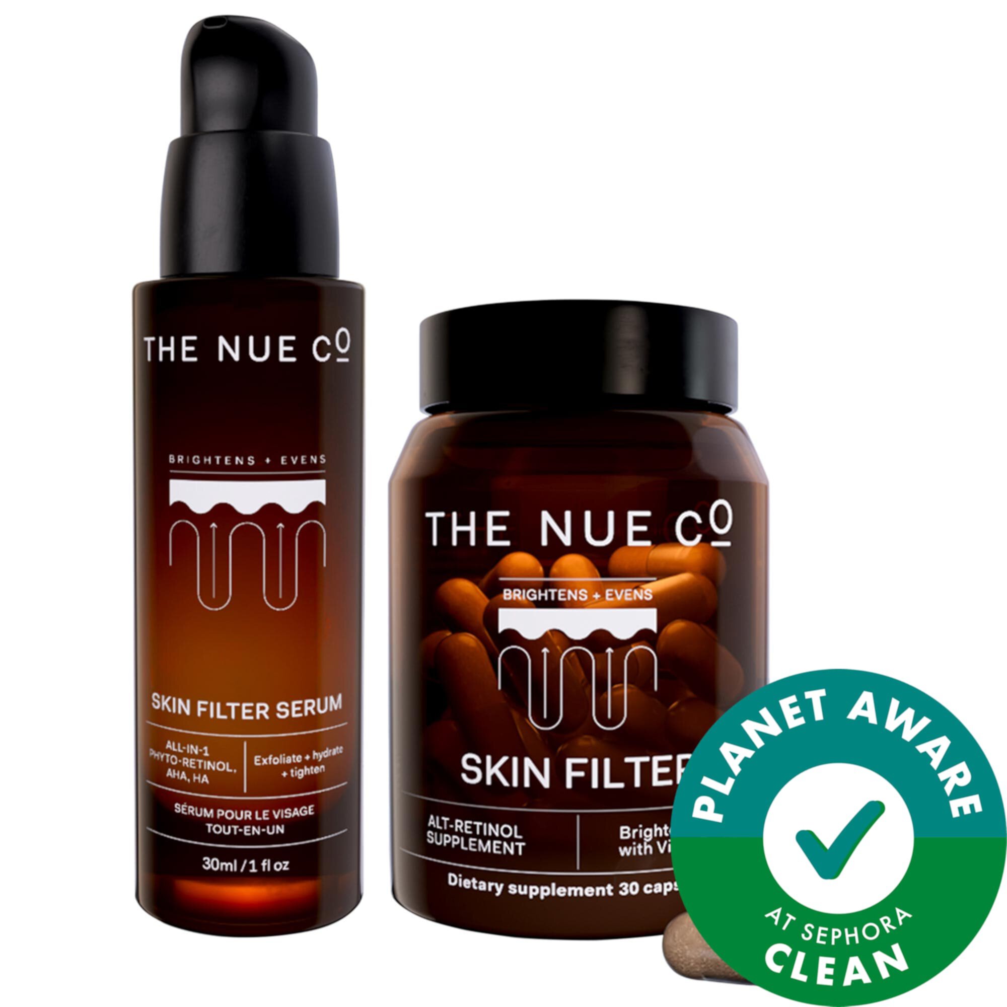 Skin Filter Serum & Supplement Duo Irritation-Free Retinol Solution The Nue Co.