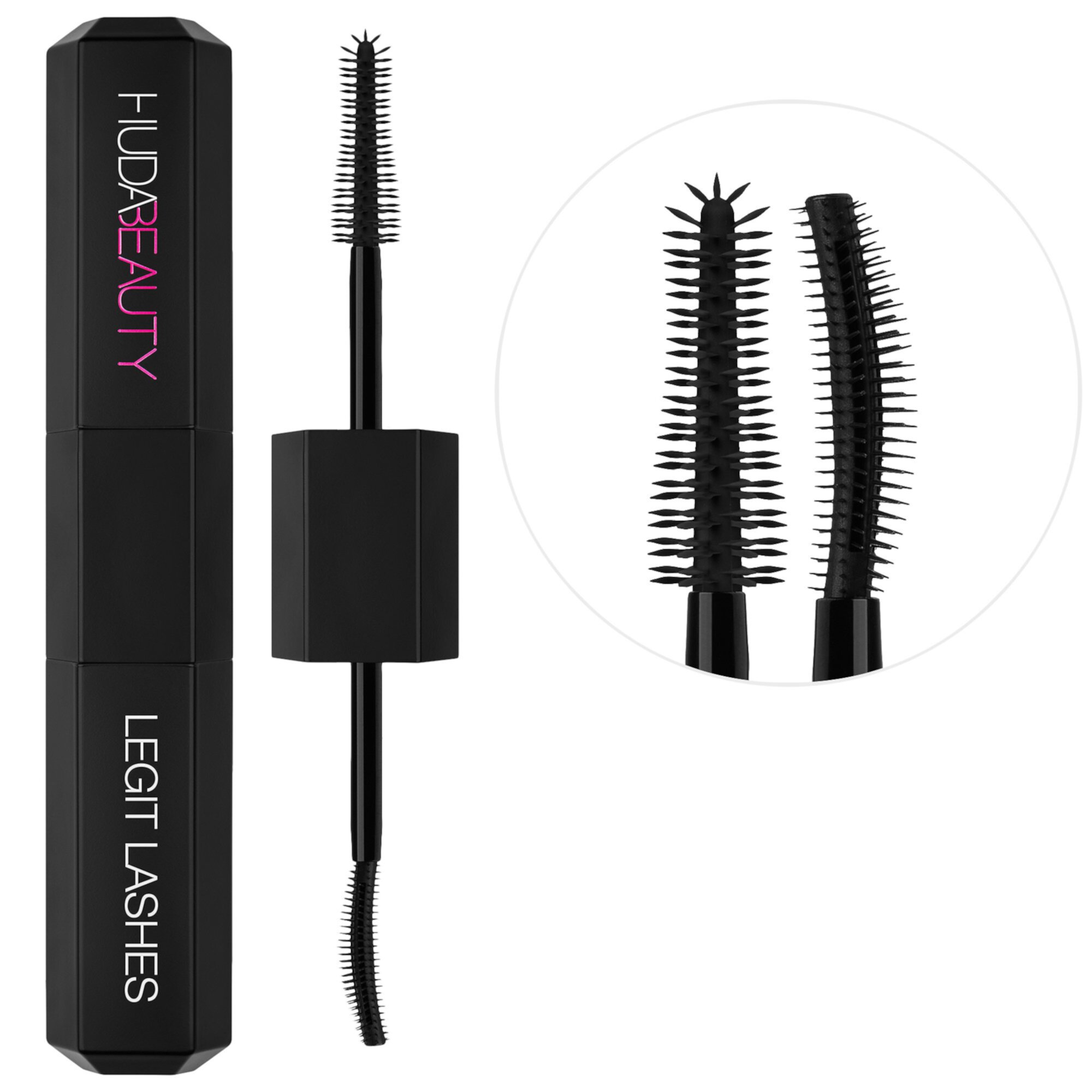 LEGIT LASHES Double-Ended Volumizing and Lengthening Mascara HUDA BEAUTY