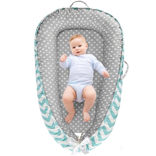 Baby Lounger - Baby Lounger for Newborn, Breathable & Soft Baby Nest Cover Co Sleeper for baby 0-24 Months, Babies Essentials Gifts, Portable Infant Lounger Baby Floor Seat for Home and Travel URMYWO