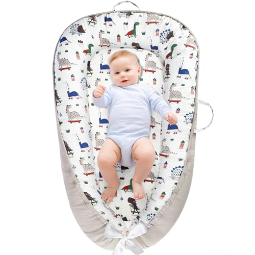 Baby Lounger - Baby Lounger for Newborn, Breathable & Soft Baby Nest Cover Co Sleeper for baby 0-24 Months, Babies Essentials Gifts, Portable Infant Lounger Baby Floor Seat for Home and Travel URMYWO