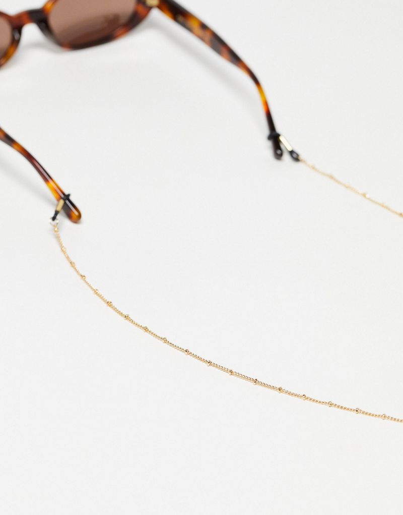 ASOS DESIGN sunglasses chain with dot dash design in gold tone  ASOS DESIGN