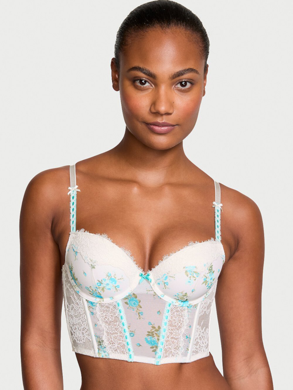 Lightly Lined Lace Ribbon-Slot Corset Top Dream Angels