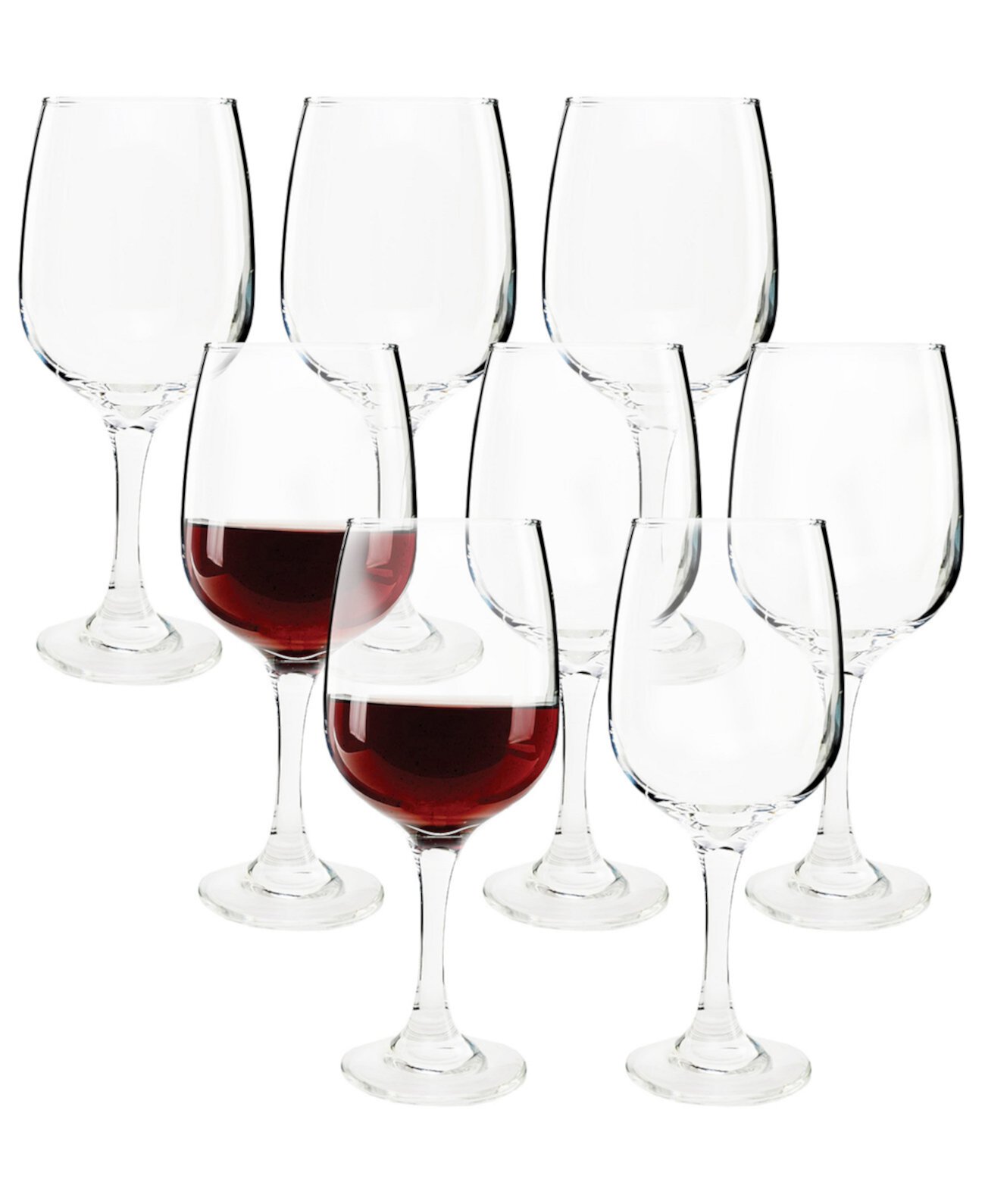 Набор из прозрачного стеклянного винного бокала объемом 8–11,7 унций Circleware