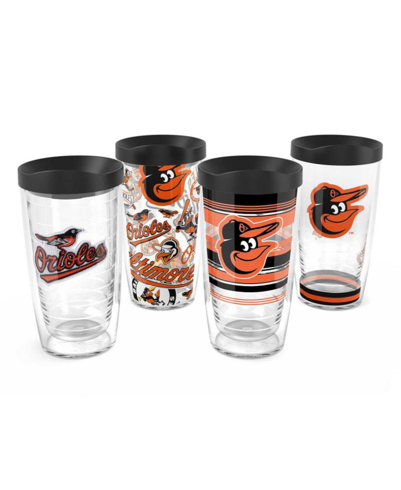 Классический набор из четырех стаканов Baltimore Orioles емкостью 16 унций Tervis