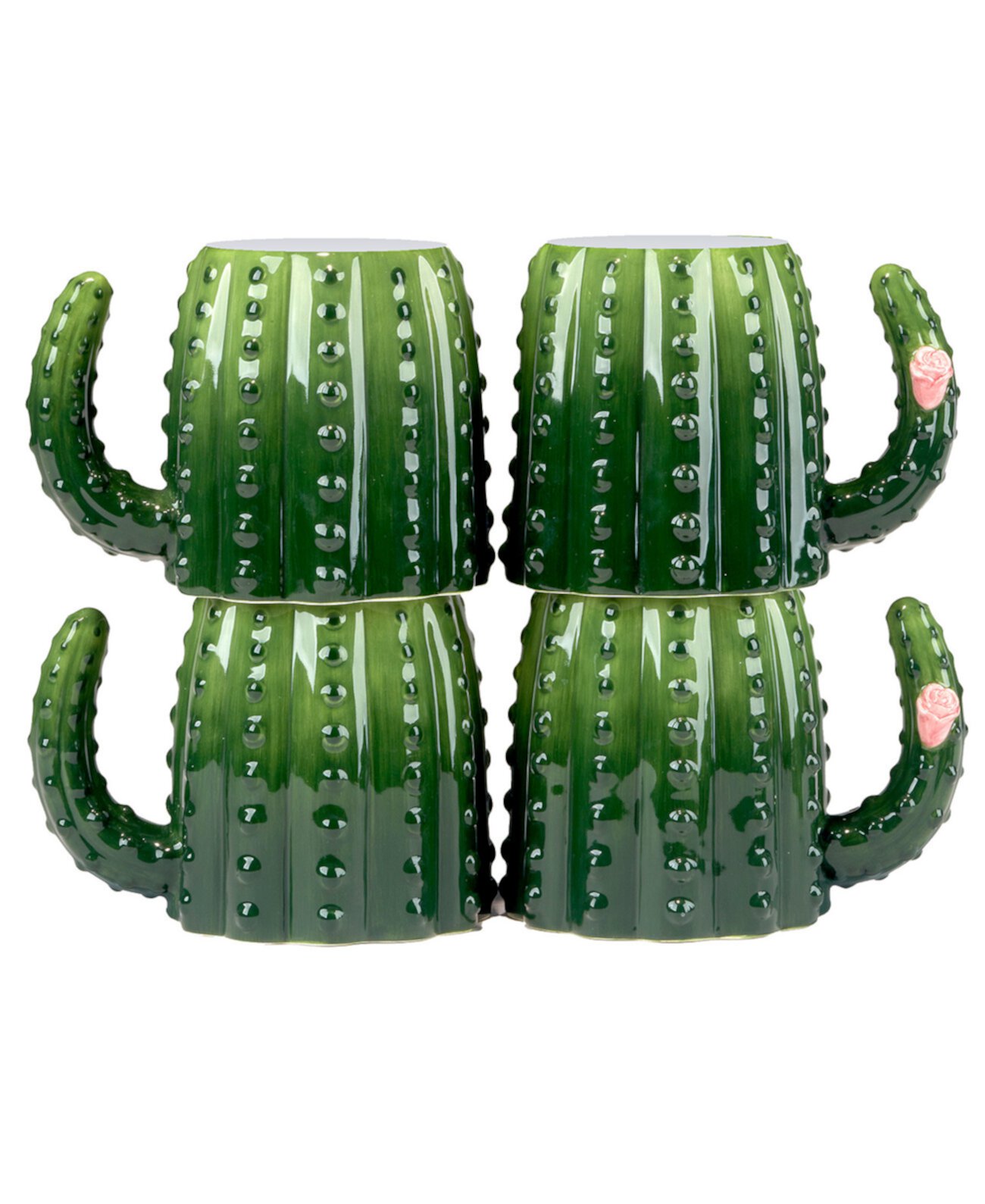 Набор из 4 кружек Cactus Verde 3-D Certified International