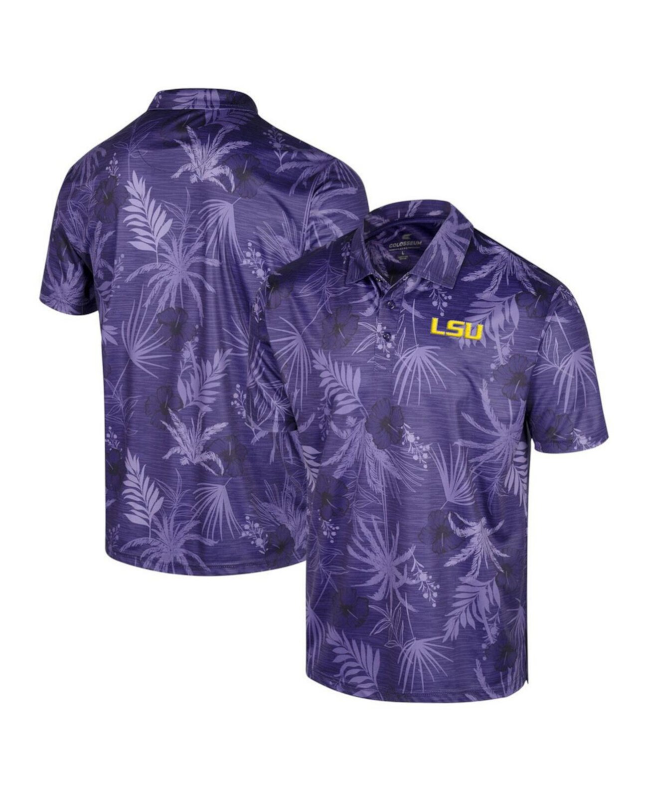 Мужская фиолетовая рубашка-поло LSU Tigers Big and Tall Palms Colosseum