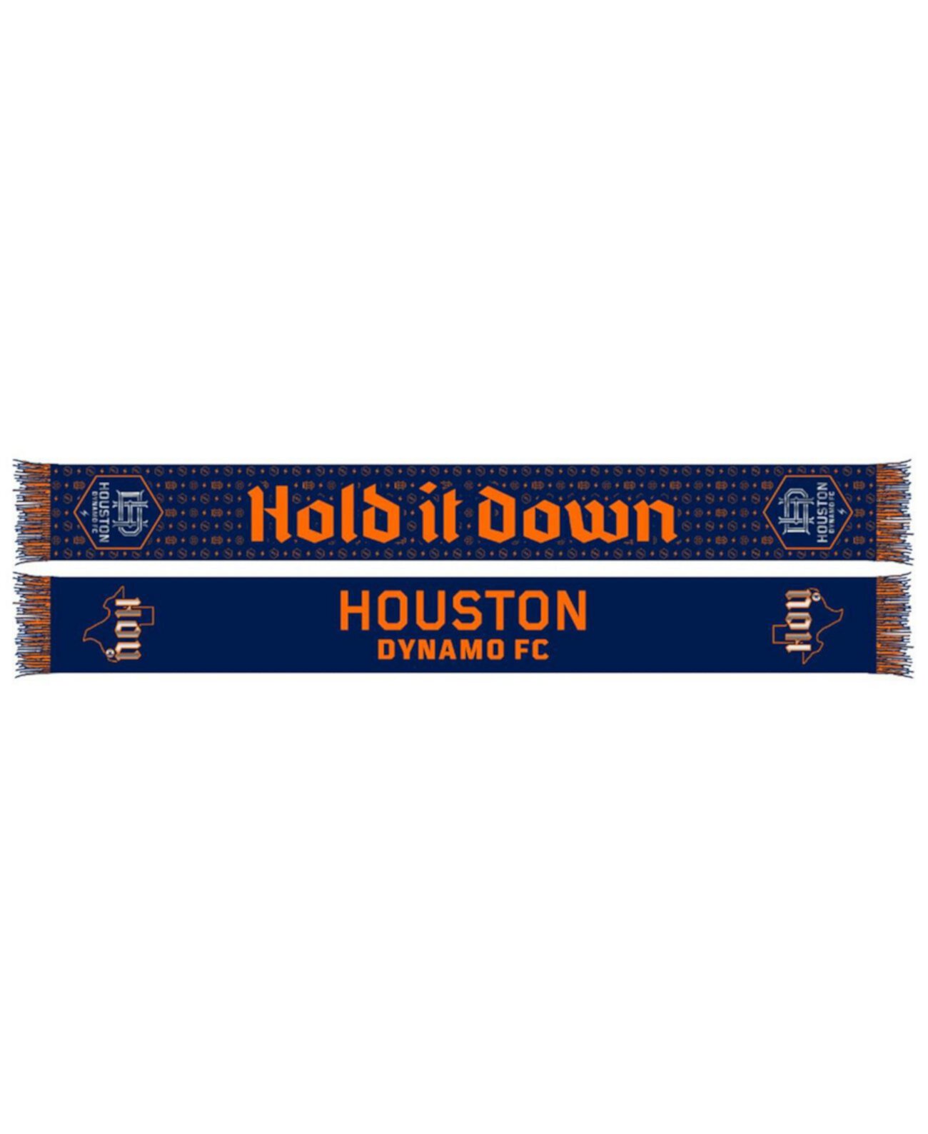 Мужской и женский синий трикотажный шарф Houston Dynamo FC 2024 с крючками Ruffneck Scarves