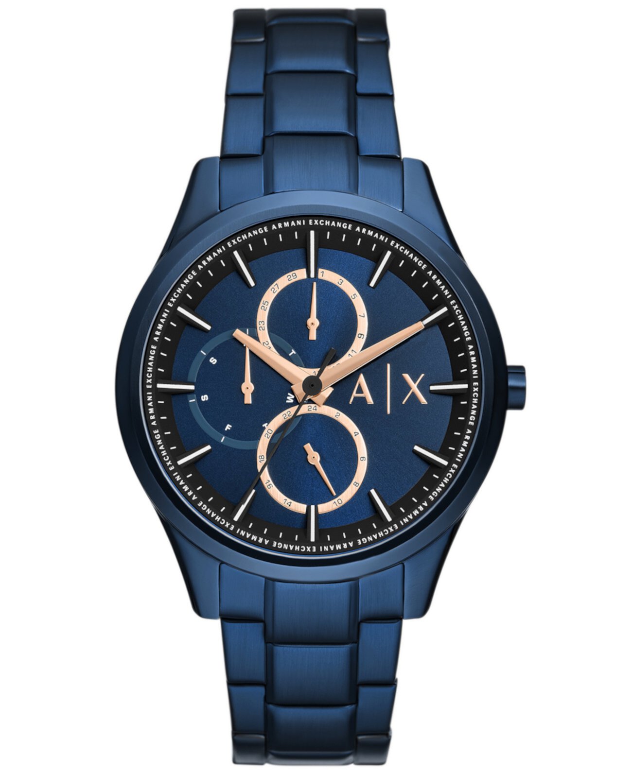 Мужские многофункциональные часы Dante синие из нержавеющей стали, 42 мм Armani
