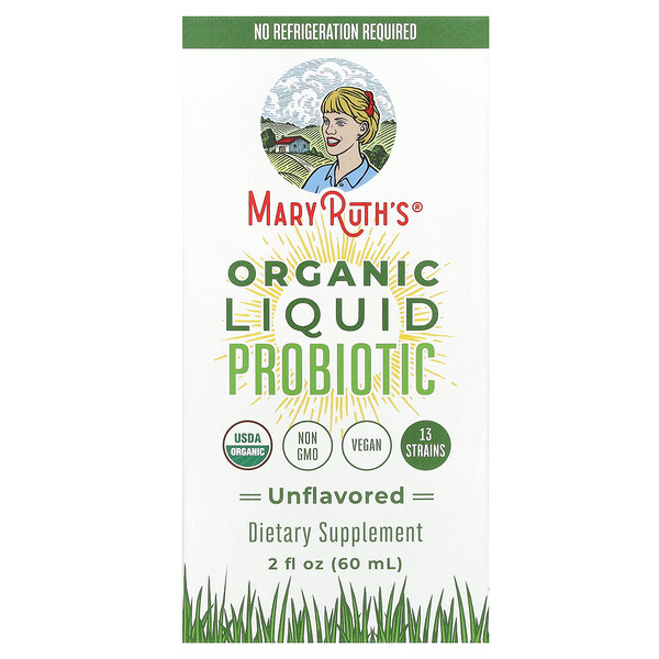 Органический жидкий пробиотик, без вкуса, 2 жидких унции (60 мл) MaryRuth's