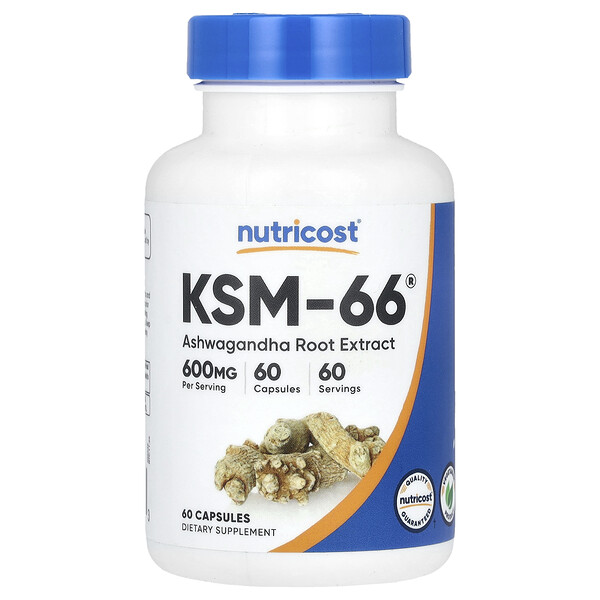 KSM-66, Экстракт корня ашвагандхи - 660 мг - 60 капсул - Nutricost Nutricost