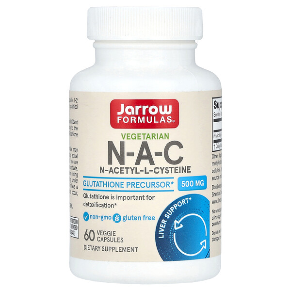 Вегетарианский N-A-C, 500 мг, 60 растительных капсул Jarrow Formulas