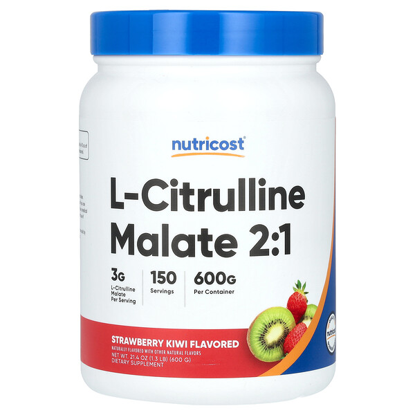 L-цитруллин малат 2:1, клубника-киви, 21,4 унции (600 г) Nutricost