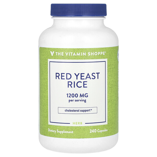 Red Yeast Rice, 1,200 mg, 240 Capsules (600 mg Per Capsule) The Vitamin Shoppe
