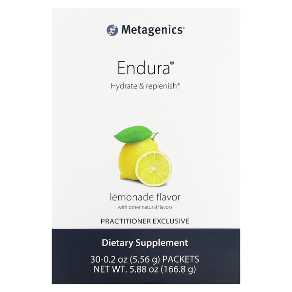 Endura, Лимонад, 30 пакетов по 0,2 унции (5,56 г) каждый Metagenics
