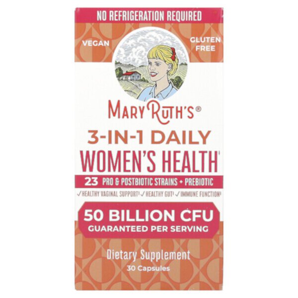 3-в-1 для ежедневного женского здоровья, 50 миллиардов КОЕ, 30 капсул MaryRuth's