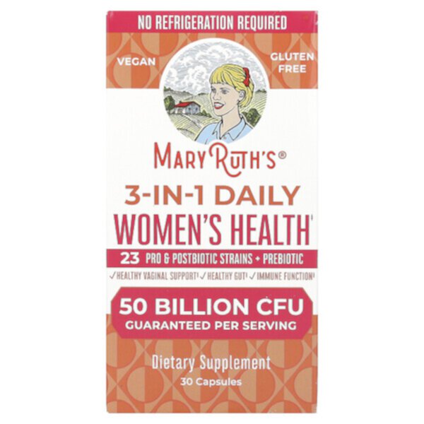 3-in-1 Daily Women's Health , 50 Billion CFU, 30 Capsules (Капсулы) MaryRuth's