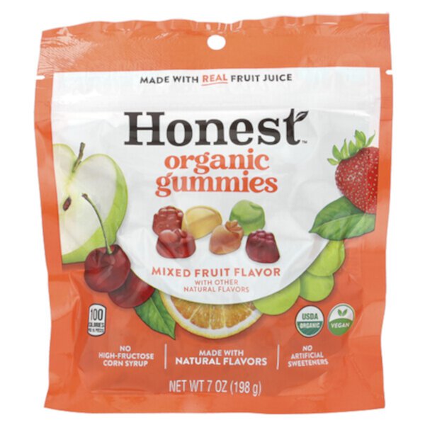 Organic Gummies (Жевательные конфеты), Mixed Fruit, 7 oz (Унции) (198 g) Honest