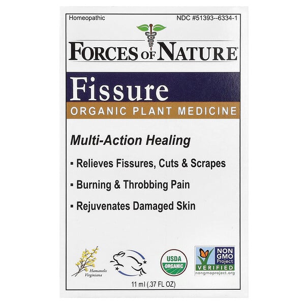 Fissure, Органическое растительное лекарственное средство, 0,37 унции (11 мл) Forces of Nature